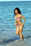 Christina Milian in striped bikinis